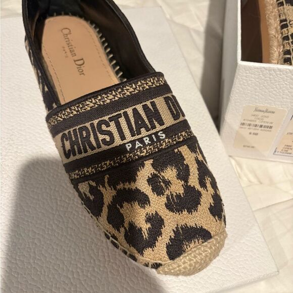 Excellent condition Dior  Leopard Print Espadrilles size 9.5  worn once - Picture 1 of 12